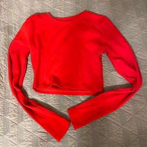 Zara red long sleeve crop top